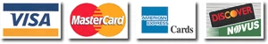 Accepted credit cards: Visa, MasterCard, American Express, Discover